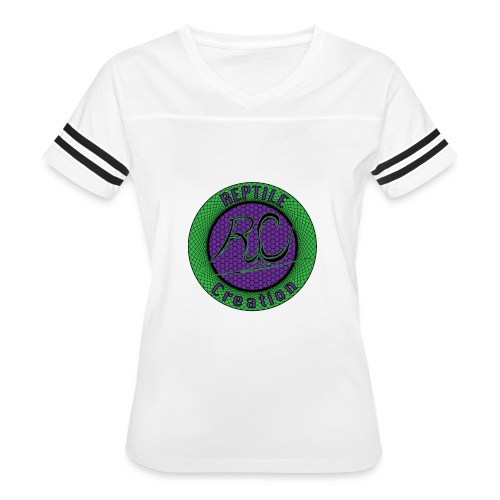 Reptile Creation Logo - Women's V-Neck Football Tee