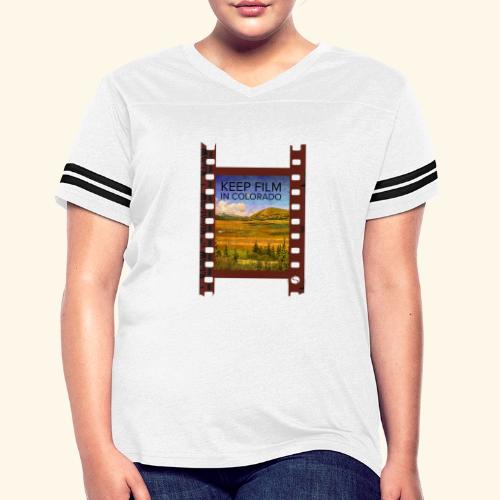 Keep Film in Colorado Filmstrip - Women's V-Neck Football Tee