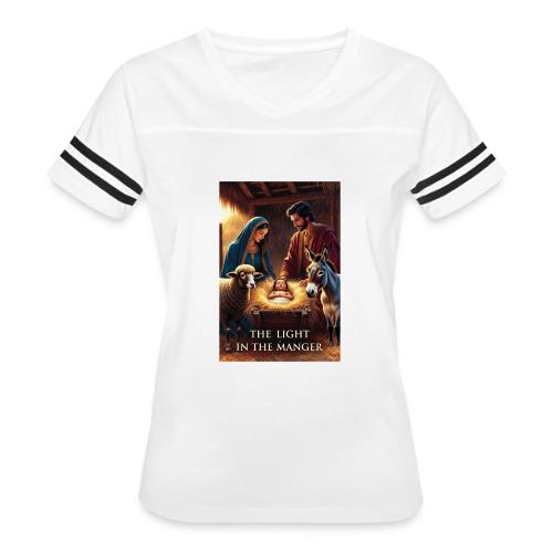 Nativity Manger T-Shirt - Women's V-Neck Football Tee