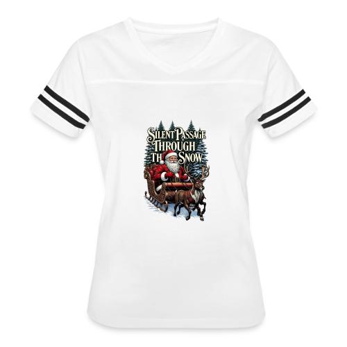 Nostalgic Santa T-Shirt - Women's V-Neck Football Tee
