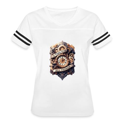 Ornate Clockwork T-Shirt - Women's V-Neck Football Tee
