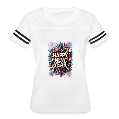 New Year's Party Horn T-Shirt - Women's V-Neck Football Tee