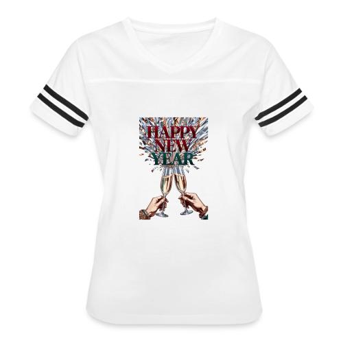 Toasting Hands T-Shirt Confetti Shower Premium - Women's V-Neck Football Tee
