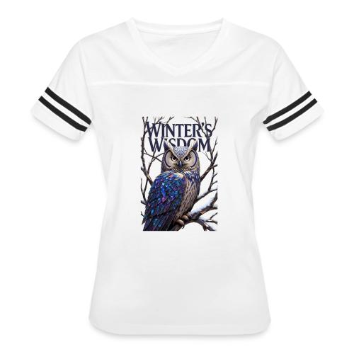 Crystalized Forest Owl T-Shirt - Women's V-Neck Football Tee