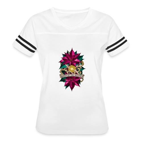 Queen of the Solstice Poinsettia T-Shirt - Women's V-Neck Football Tee