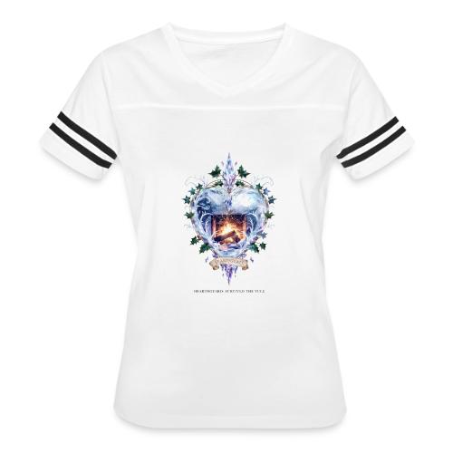 Imbolc Candle Veil T-Shirt | Veiled Rebirth - Women's V-Neck Football Tee