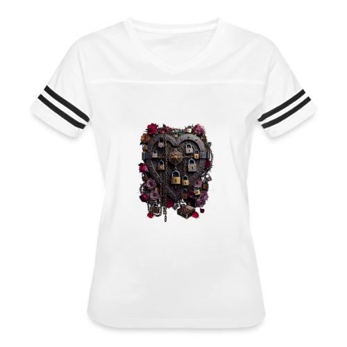 My Heart Permanently on Vacation T-Shirt - Women's V-Neck Football Tee