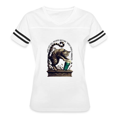 Lucky Last Call Cat Graphic Tee - Women's V-Neck Football Tee