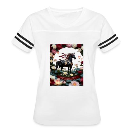Year of the Horse Harmony T Shirt, Lunar New Year - Women's V-Neck Football Tee