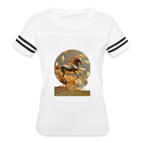 Year of the Horse Abundance T Shirt, Lunar NY Gift - Women's V-Neck Football Tee