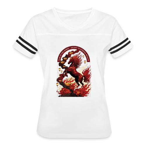 Year of the Horse Rise T Shirt,Lunar New Year Gift - Women's V-Neck Football Tee