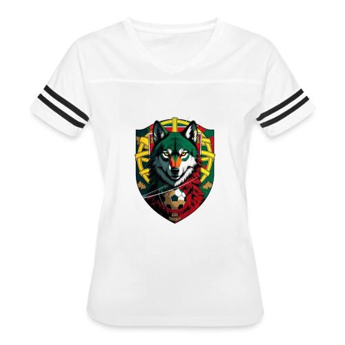 Portugal Iberian Wolf Soccer T Shirt,Football Gift - Women's V-Neck Football Tee