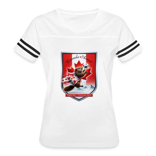 Canada Beaver Ascent T-Shirt, Canadian Pride Gift - Women's V-Neck Football Tee
