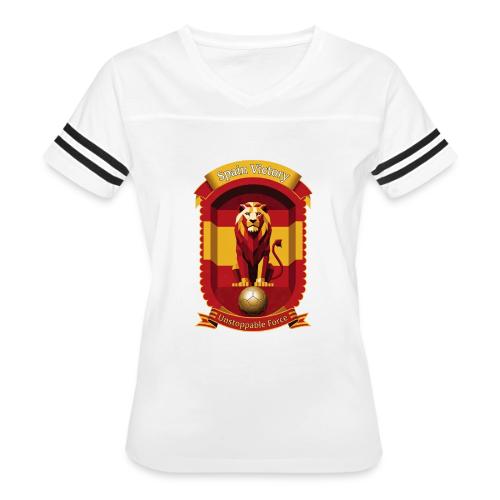 Spain Lion Victory T-Shirt, Flag Pride Crest Gift - Women's V-Neck Football Tee