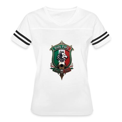 Italy heritage Wolf Fury Tee, Pride Badge Gift - Women's V-Neck Football Tee