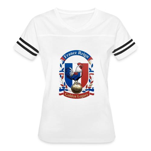 France Rooster Reign T-Shirt, Tricolore Pride Gift - Women's V-Neck Football Tee