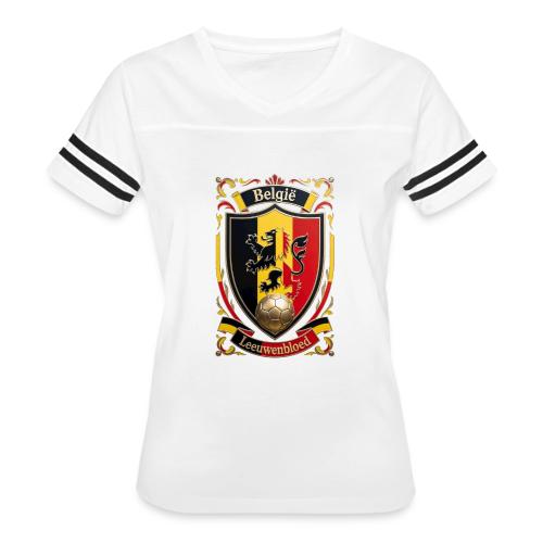 Belgium Lion Crest T-Shirt, Belgian Flag Gift - Women's V-Neck Football Tee