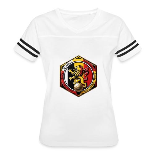 Belgium Lion Valor T-Shirt, Belgian Pride Gift - Women's V-Neck Football Tee