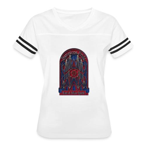 Barcelona Scarlet Pride T Shirt, Vibrant City Gift - Women's V-Neck Football Tee