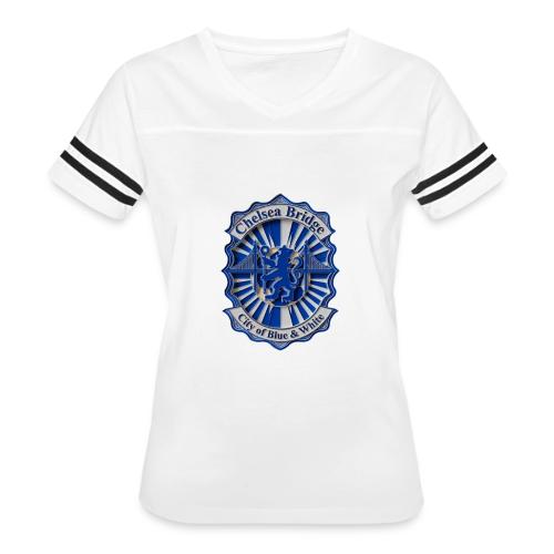 Chelsea Blue Bridge T Shirt, Soccer Fan Gift - Women's V-Neck Football Tee