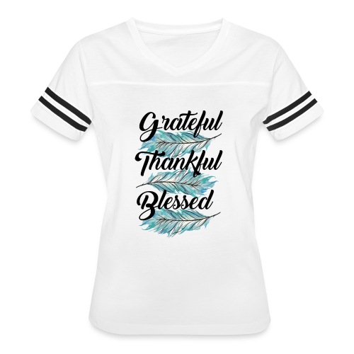 feather blue grateful thankful blessed - Women's Vintage Sports T-Shirt