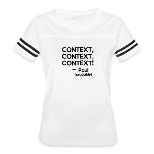 Context, Context, Context! - Women's V-Neck Football Tee