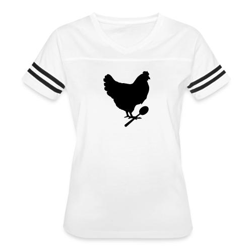 Cosmopolitan Cornbread Hen & Spoon Logo - Women's V-Neck Football Tee