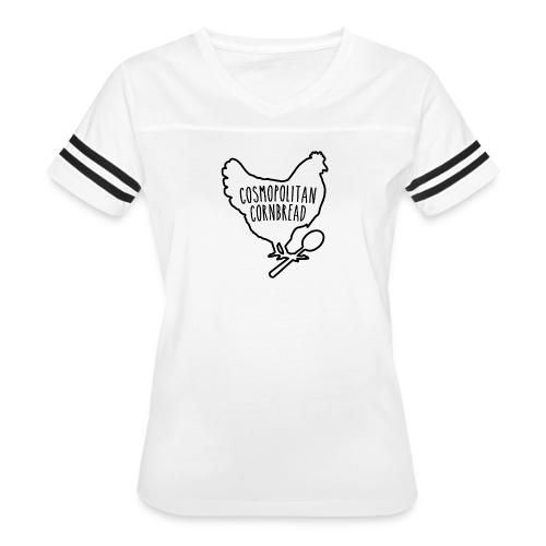 Cosmopolitan Cornbread Hen & Spoon Logo - Women's V-Neck Football Tee