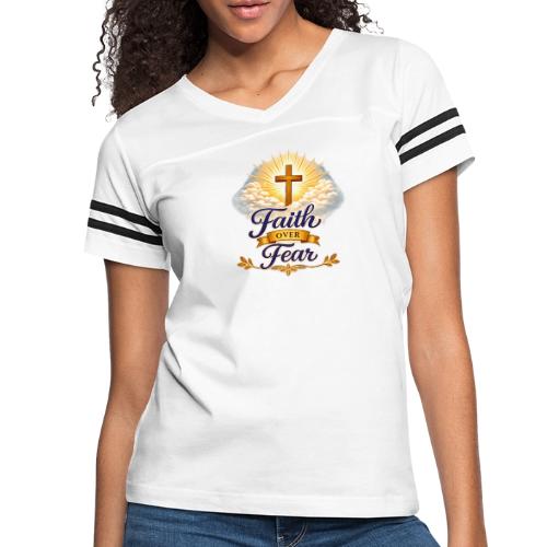 Faith Over Fear - Women's V-Neck Football Tee