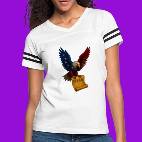 Bill of Rights Bald Eagle - Women's V-Neck Football Tee