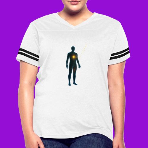 Glowing Chest Personl - Women's V-Neck Football Tee