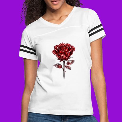 Silver Rose - Women's V-Neck Football Tee