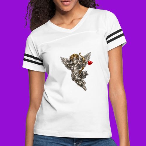 Metallic Cupid - Women's V-Neck Football Tee