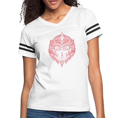 DemBoyz Logomark (Red Edition) - Women's V-Neck Football Tee