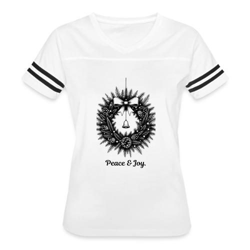 Peace & Joy T-Shirt | Minimalist Elegant Christmas - Women's V-Neck Football Tee