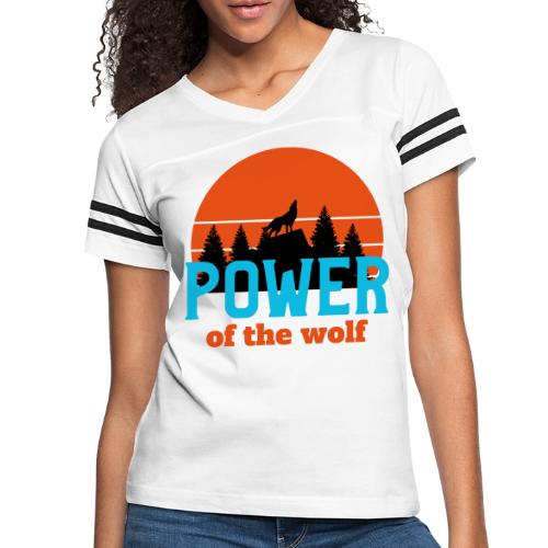 Power Of The Wolf - Women's V-Neck Football Tee