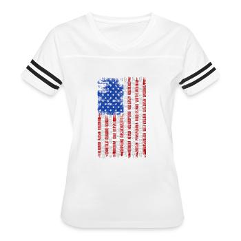 States of america - Women's V-Neck Football Tee - white/black - Front - Danielle (179cm)