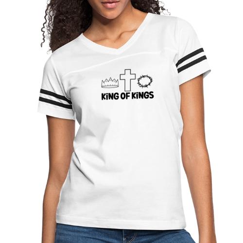 King of Kings – Bold Christian Faith Apparel - Women's V-Neck Football Tee