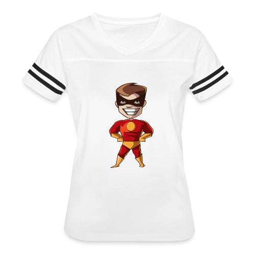 Sasha the Superhero - Women's V-Neck Football Tee