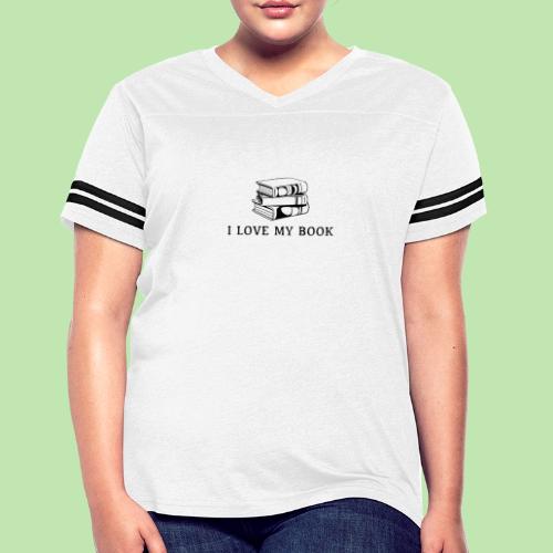 I love my book t-shirt - Women's V-Neck Football Tee