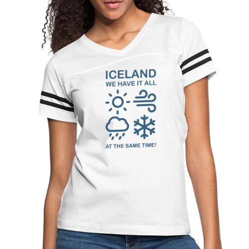 HUH! Iceland / Weather (You donate $2.90) - Women's V-Neck Football Tee