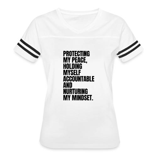PEACE, ACCOUNTABILITY & MINDSET - Women's V-Neck Football Tee