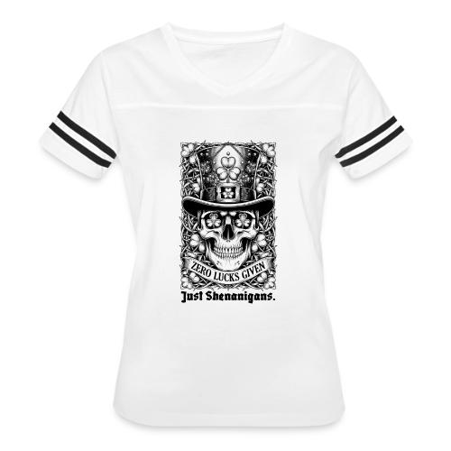 Salty Shamrock Skull T-Shirt - Women's V-Neck Football Tee
