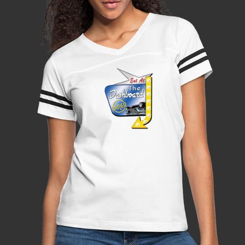 The Dashboard Diner Square Logo - Women's V-Neck Football Tee