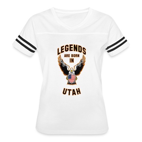 Legends are born in Utah - Women's V-Neck Football Tee