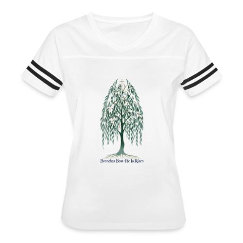 Easter Branches Bow Willow T Shirt, Easter Gift - Women's V-Neck Football Tee