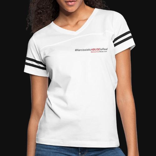narcissistic abuse is real- red - Women's V-Neck Football Tee
