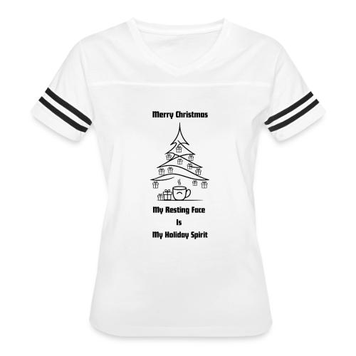 My Resting Face Is My Christmas Spirit T-Shirt - Women's V-Neck Football Tee