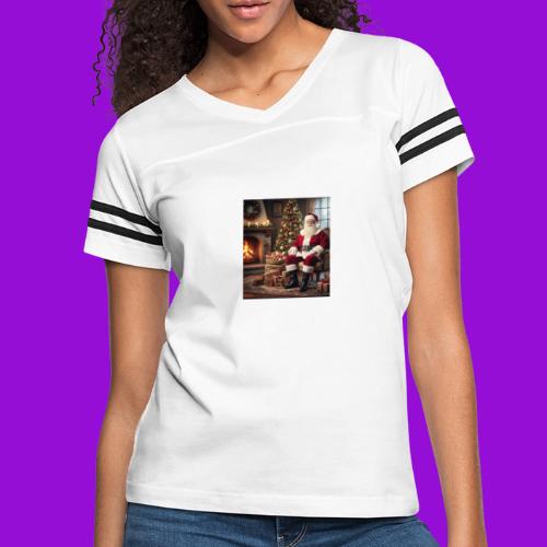 Santa Claus - Women's V-Neck Football Tee