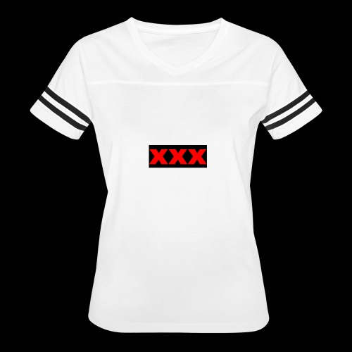 XXX OG Box Logo - Women's V-Neck Football Tee